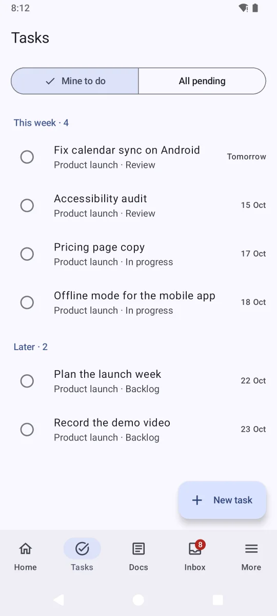 Tasks